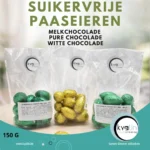 paaseitjes zonder suiker 150g (puur, melk of wit)