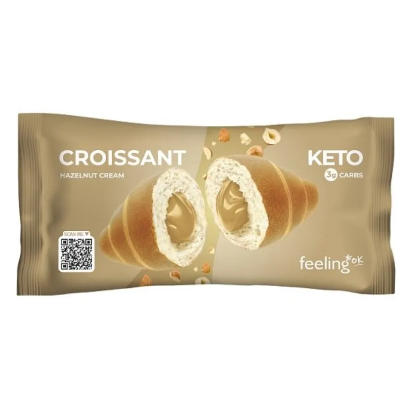 croissant-ripieno-di-crema-alla-nocciola-50g Croissant met hazelnootcrème 13g eiwit - Afbeelding 1