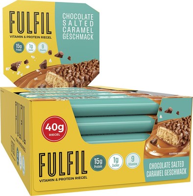 fulfil salted caramel 400 FULFIL – Salted caramel (15×40 g) - Afbeelding 1